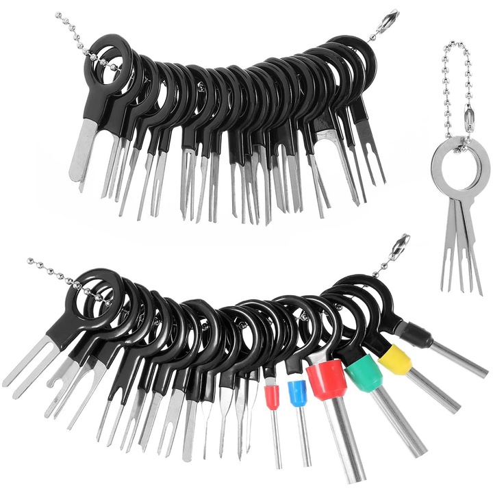 41 részes autókábel lehúzó készlet, SIBINTA, többfunkciós, könnyen használható, könnyen telepíthető, biztonságos, stabil, megbízható, könnyen használható, súrlódásmentes, hordozható, egyszerű karbantartás, rozsdamentes, műanyag/fém, fekete/ezüst