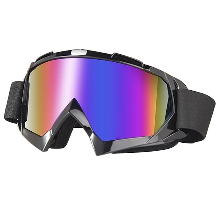 Ochelari de protectie, SINBINTA, Rezistente la impact si zgarieturi, Blocheaza razele UV si alte raze daunatoare, Pentru cum ar fi ciclism, calarie cu motocicleta, alpinism, TPU/PC, 18x10.5cm, Multicolor/Albastru