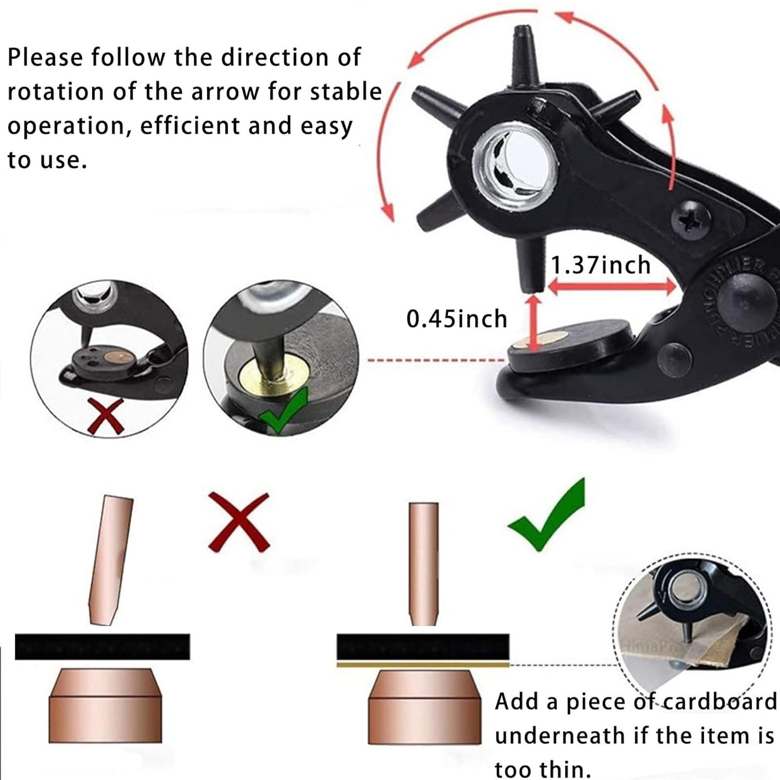 Set cleste preducea si accesorii pentru perforare curele, Hggzeg, 6 ...