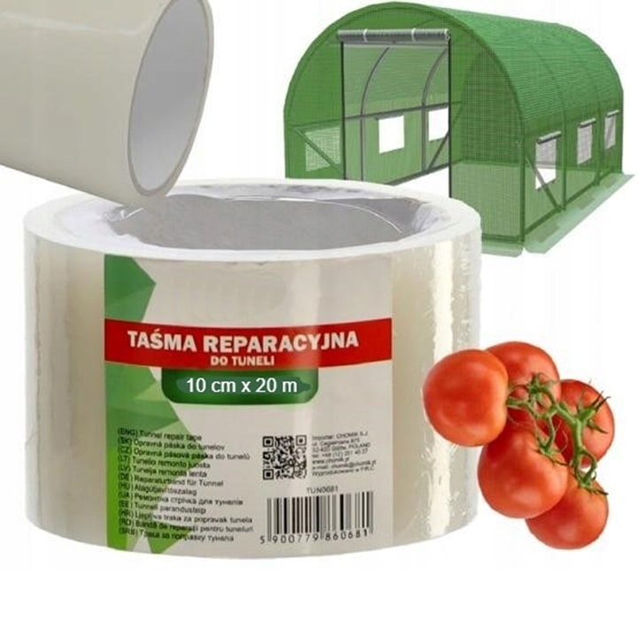 Banda adeziva pentru reparatie folie sera sau solar, transparenta 10cm x 20metri