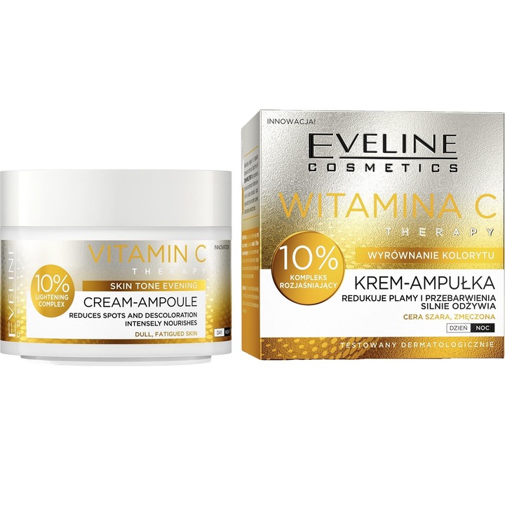 Crema de fata cu colagen, Eveline, 50 ml, regenerare, efect de intinerire, pentru fata, gat si decolteu