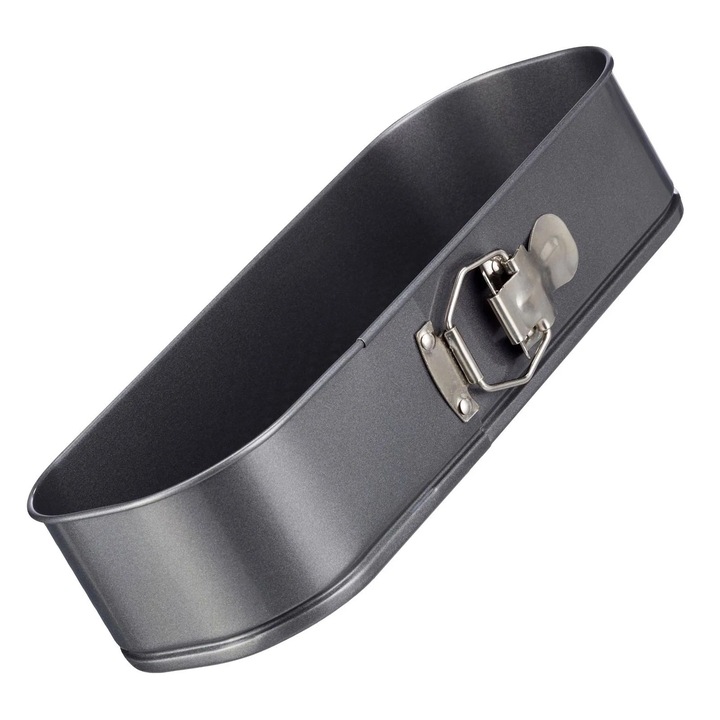 Tava copt cozonac, chec si paine cu fund detasabil, awwaline, otel carbon, ovala, gri, 31 x 11.5 x 6.5 cm, non stick, usor de curatat