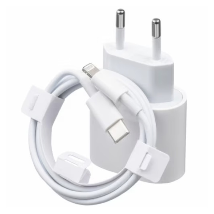 Incarcator Fast charge 20W cu Cablu de Date 2m, Compatibil cu iPh 14 / 13 / 12 / 11 XS, Alb