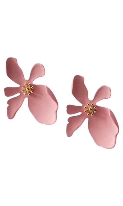 Virágos fülbevalók tavaszra és nyárra akril pasztellrózsaszín púderrózsaszín fülbevaló
