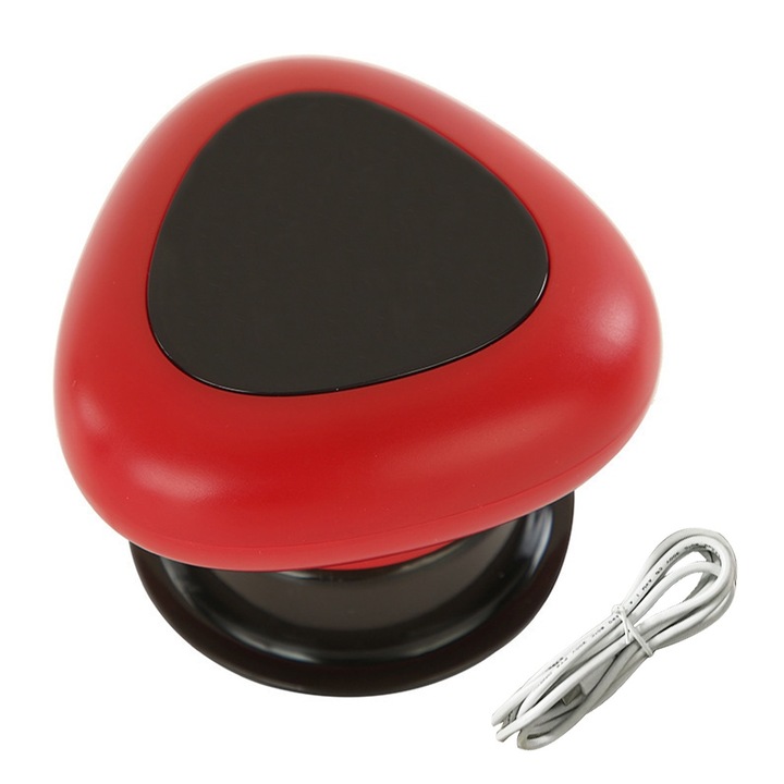 Aparat masaj electric cu ventuze, Gua Sha, reducere celulita, ameliorare durere, rosu, 18x17x7.5cm