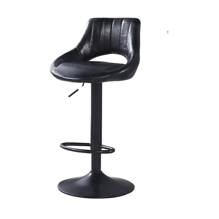 Scaun Bar KJC338, 84 x 60 x 25 cm, Negru