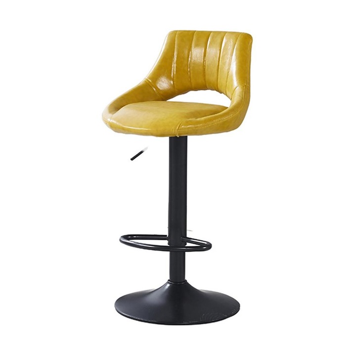 Scaun Bar KJC338, 84 x 60 x 25 cm, Mustar