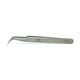 Penseta pentru gene Vetus 7-SA-JP, design curbat, otel, gri, 14cm