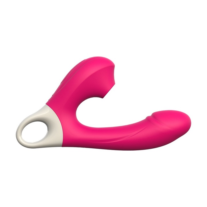 Vibrator pentru femei, 10 moduri de vibratie, 5 moduri de supt, silicon, waterproof, 176x95x38mm