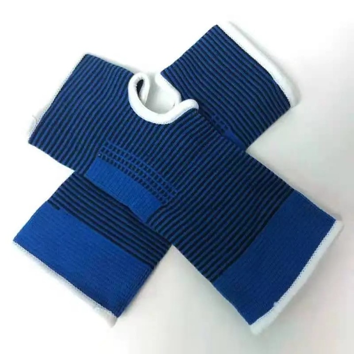 Set 2 fase elastice pentru glezna, bumbac+poliester, 8x20cm, albastru