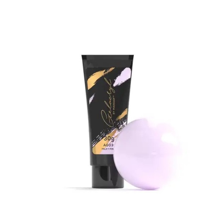 Gel acrilic Makear AG03 Milky Pink, 30 g, set pentru unghii, consistenta groasa