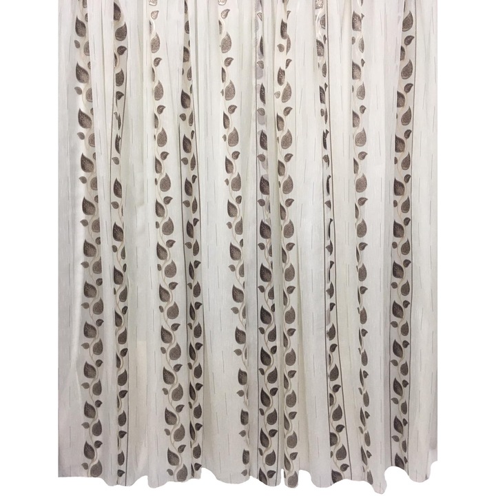 Perdea 600x245cm ivoire cu broderie maro si bej, cu rejansa by Liz Line - RD1236
