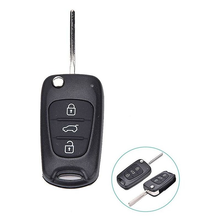Carcasa cheie auto, 3 butoane, negru, compacta