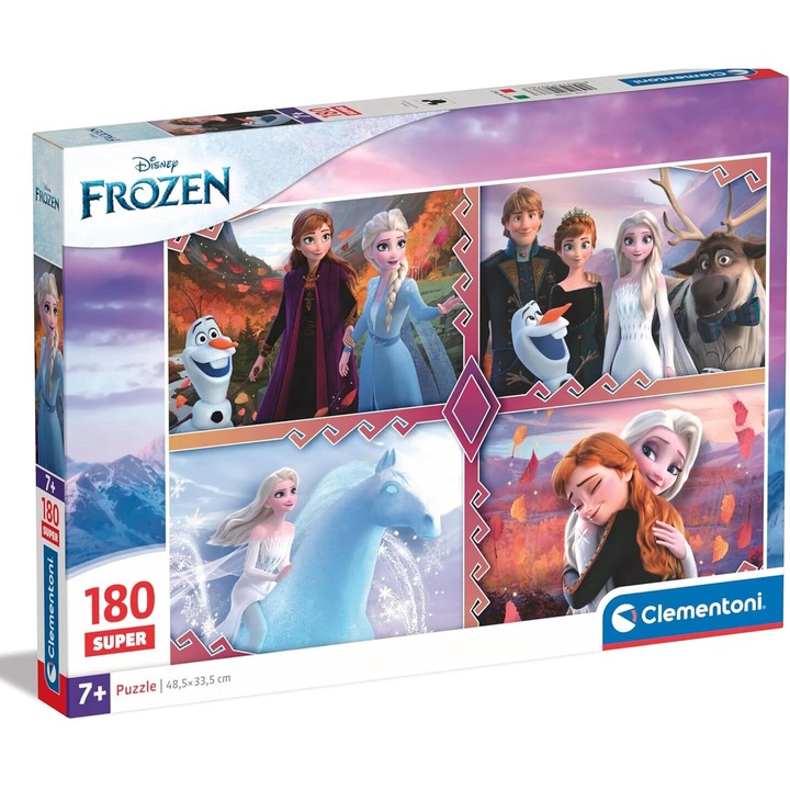 Пъзел Clementoni Super Frozen, 180 части, 48.5x33.5cm, многоцветен