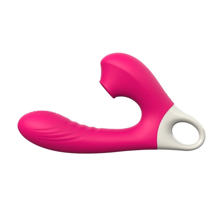 Női vibrátor, 10 vibrációs mód, 5 tolómód és 5 szívási mód, rózsaszín, 176x95x38 mm, felnőtt készlet