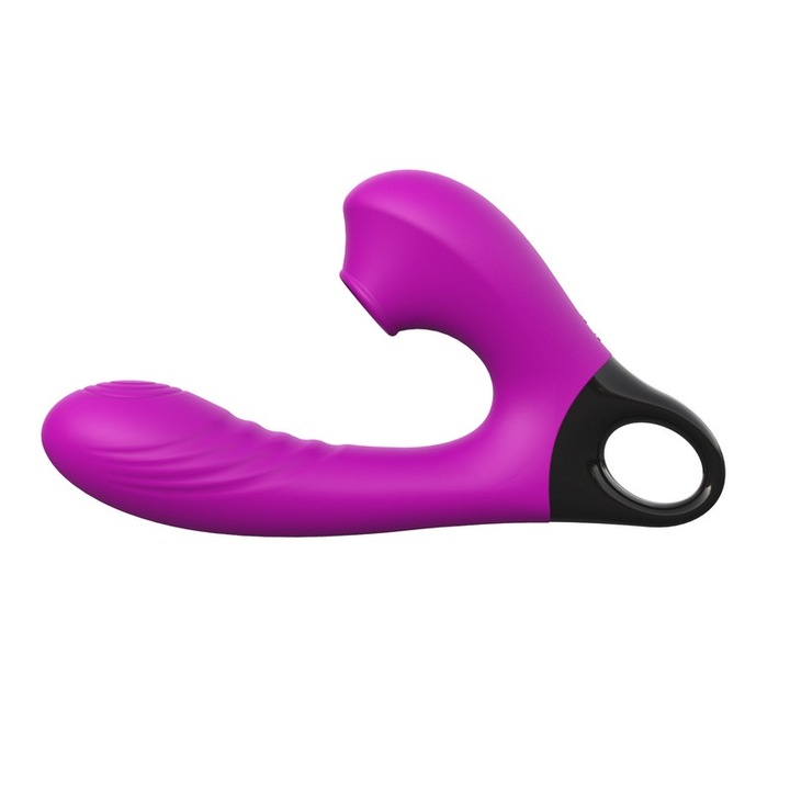 Vibrator pentru femei, 10 moduri de vibratie, 5 moduri de lovire si 5 moduri de supt, waterproof, 176x95x38mm