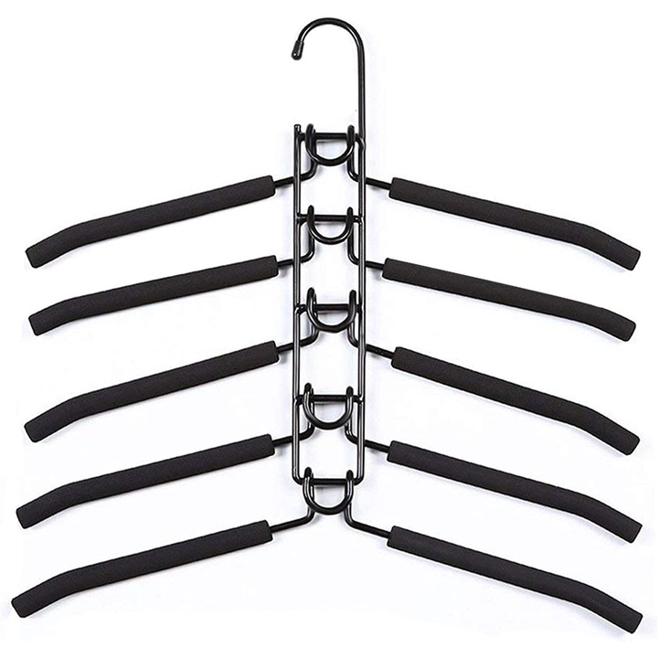 Umerase pentru haine si suporturi 5n1, EVA/Fier, 40x38 cm, Negru