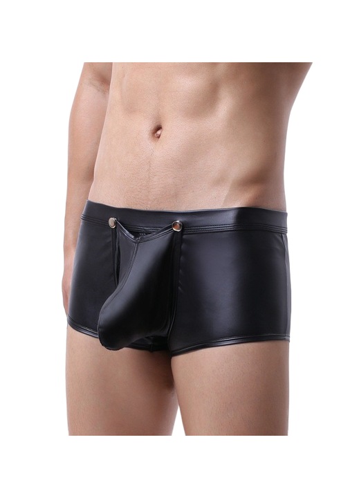 Boxeri sexy barbati, STIMEX, cu buzunar detasabil, deschisi, negru, L