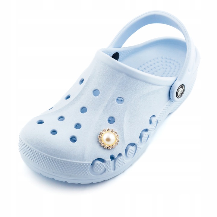Pin Crocs, Little Angel, Z226, perla, zirconiu, alb