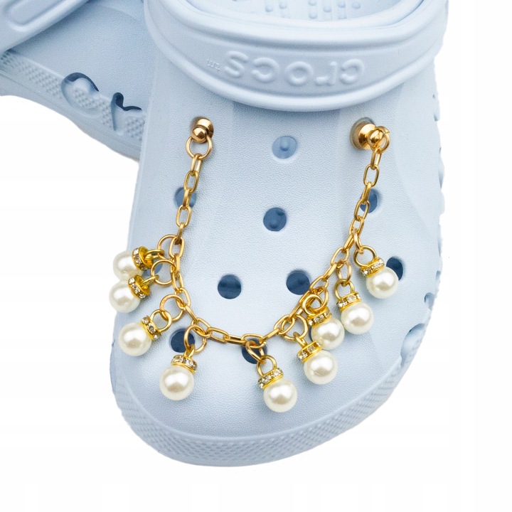 Pin Crocs, Little Angel, Z223, Lant, Aur