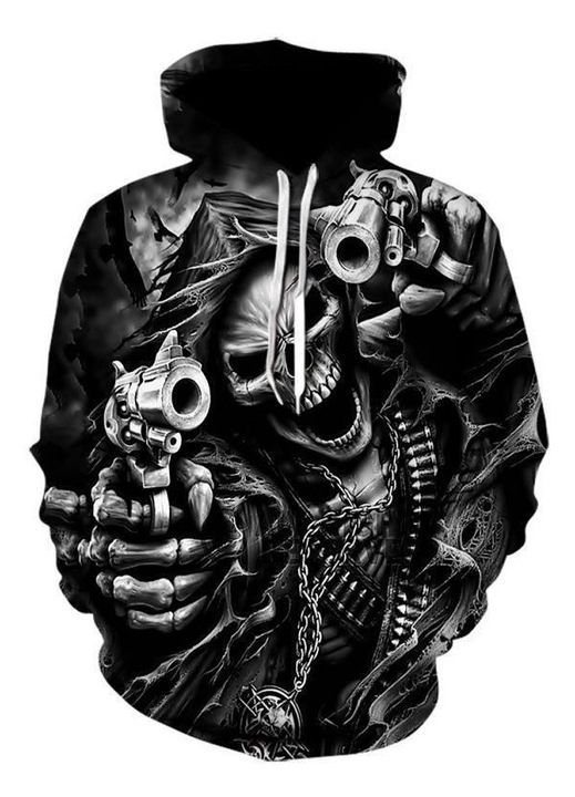 Мъжки суичър, STIMEX, DARK GOTHIC SKULL 3D PRINT, полиестер