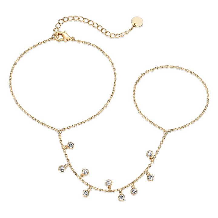 Bratara, LEIISVK, auriu, 7 cm