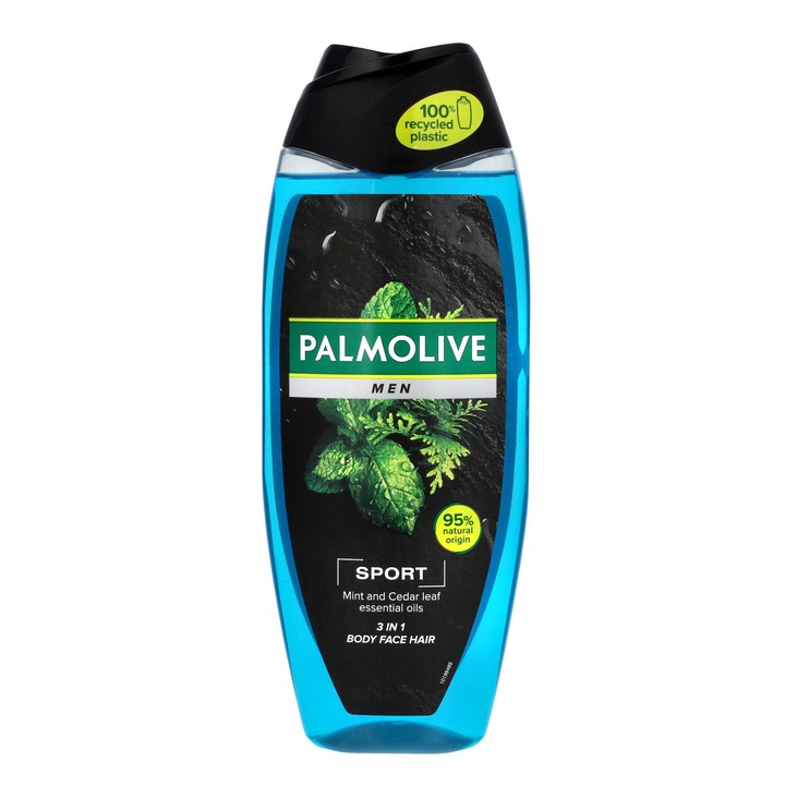 Gel de dus, Palmolive, Men Sport 3 in 1, Menta si cedru, 500 ml