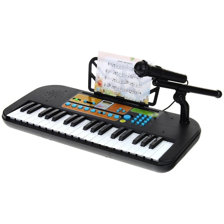Orga pentru copii, Nobo Kids, keyboard cu 37 de clape, microfon, 45x20,5x5cm