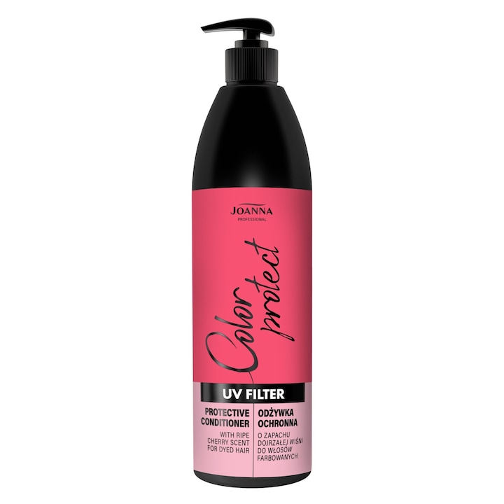 Балсам за коса Joanna Professional с UV филтър за боядисана коса, 1000 мл, аромат на вишни