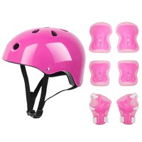 Set 7 Protectie Copii pentru Bicicleta, Axroad Mall, Casca cu Marime Reglabila, Genunchiere, Cotiere si Aparatori, Rezistente la soc, Confortabil si respirabil, 3-12 ani, Usor de instalat, Pentru Ciclism, Patinaj, Skateboard, EVA/Plastic, Roz