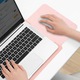 Husa laptop, Piele ecologica, Pentru Apple MacBook Pro 14", Rezistenta la apa, Roz
