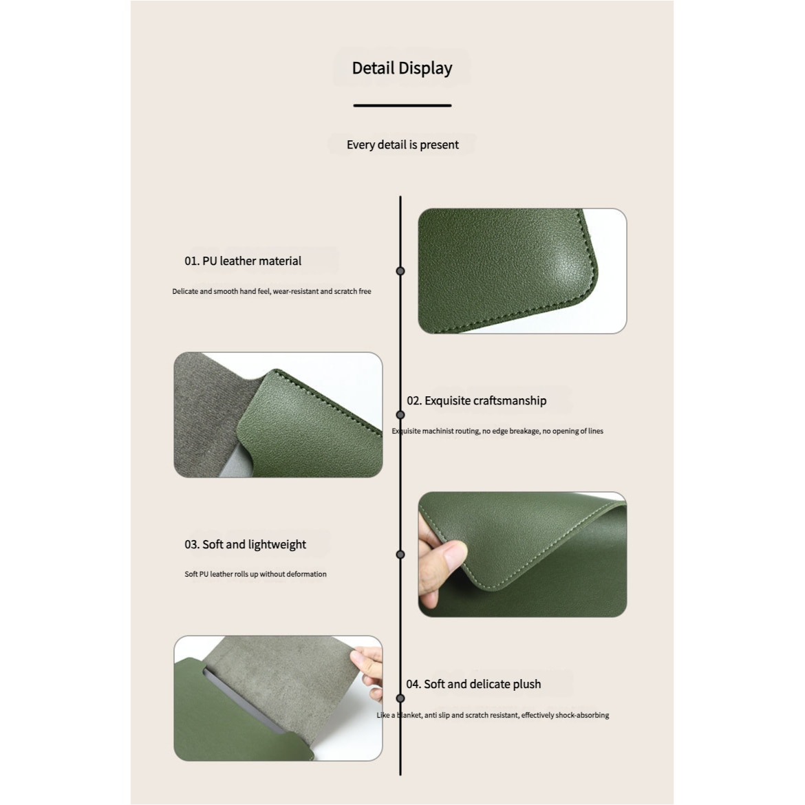 Husa laptop, Piele ecologica, Pentru Apple MacBook Pro 14", Rezistenta la apa, Verde
