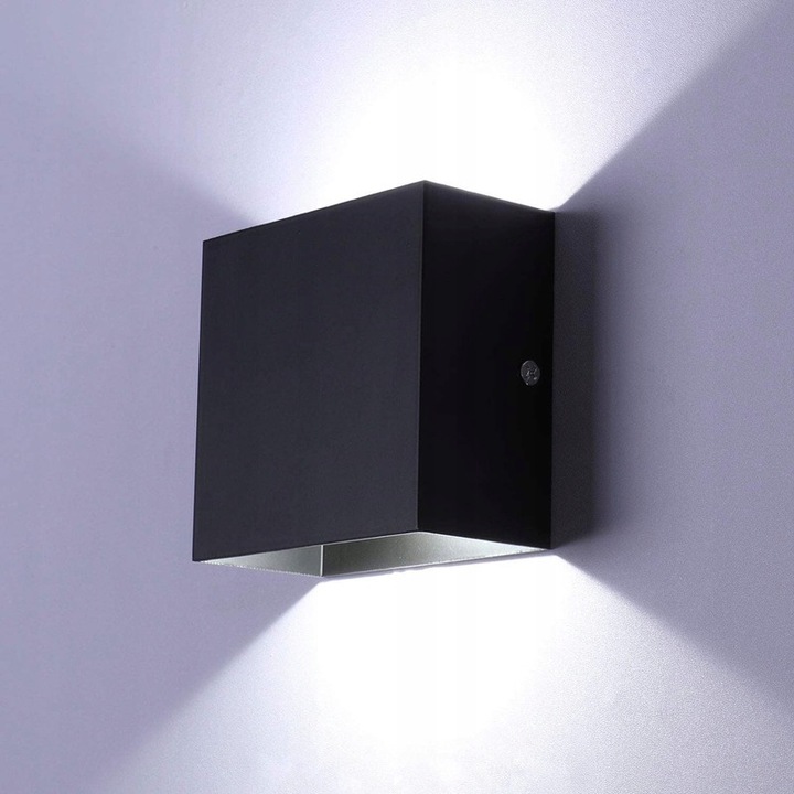 LED аплик Zree, Алуминий, 6W, Черен, 100x100x50мм