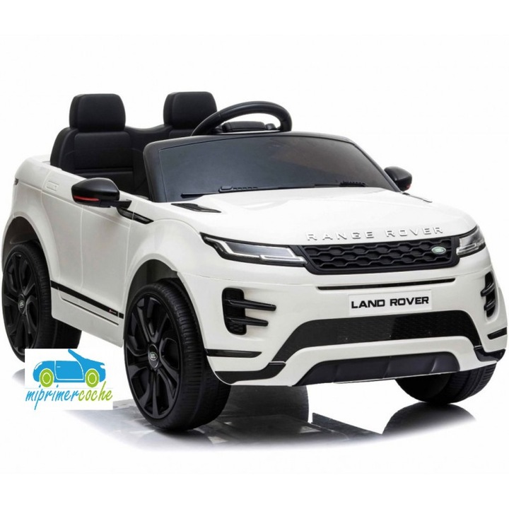 Masinuta electrica pentru copii RANGE ROVER EVOQUE BLANCO 12V cu telecomanda, roti cauciuc, scaun piele si 2 motoare