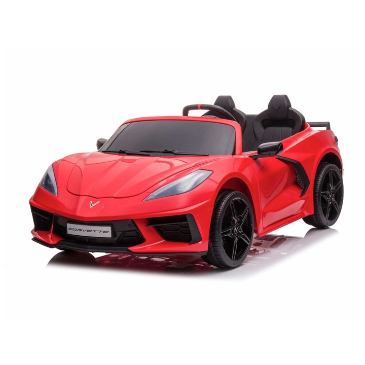 Masinuta electrica pentru copii Corvette Stingray Rosu 12v cu 2 locuri, telecomanda, modul muzical, scaun din piele, cauciucuri EVA