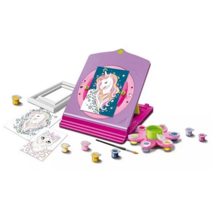 Комплект за рисуване CreArt Atelier, Ravensburger, тема еднорог, 6 цвята, за деца 7+