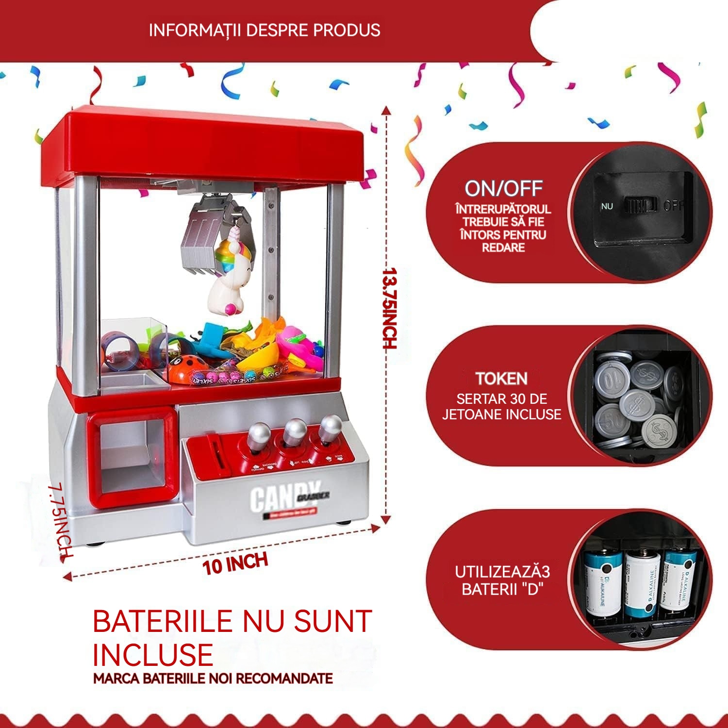 Jucarie interactiva, LYCENXI®, masina de prins premii, muzicala, 6