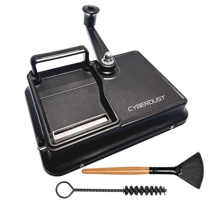 Masina Manuala de Rulat Tigari CYBERDUST, Injector de Tutun de Precizie, Maneta Finisata pentru Confort, Reglaj Lungime Tigara, Suport Anti-Alunecare, 7.8mm, Portabila, Negru