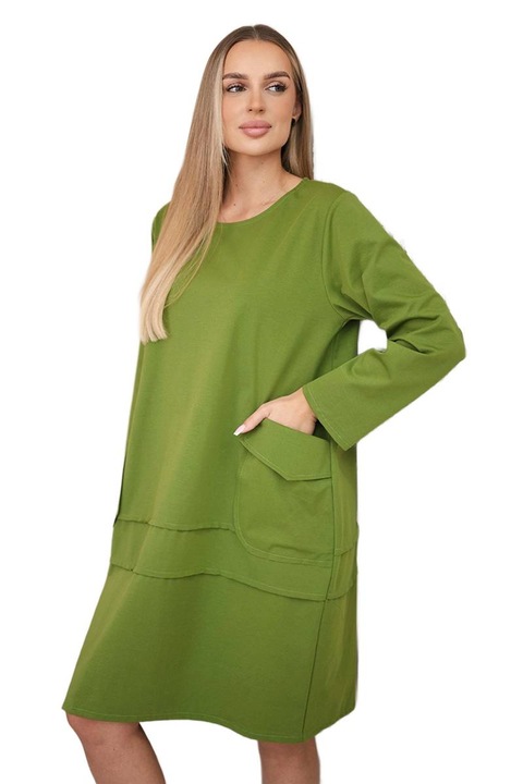 Zsebes ruha, Wloski, pamut, olívazöld, One-Size INTL