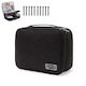 Geanta organizatoare pentru cabluri cu 10 legaturi de cablu, impermeabila, 28x21x9cm, neagra, capacitate mare cu compartimente multiple