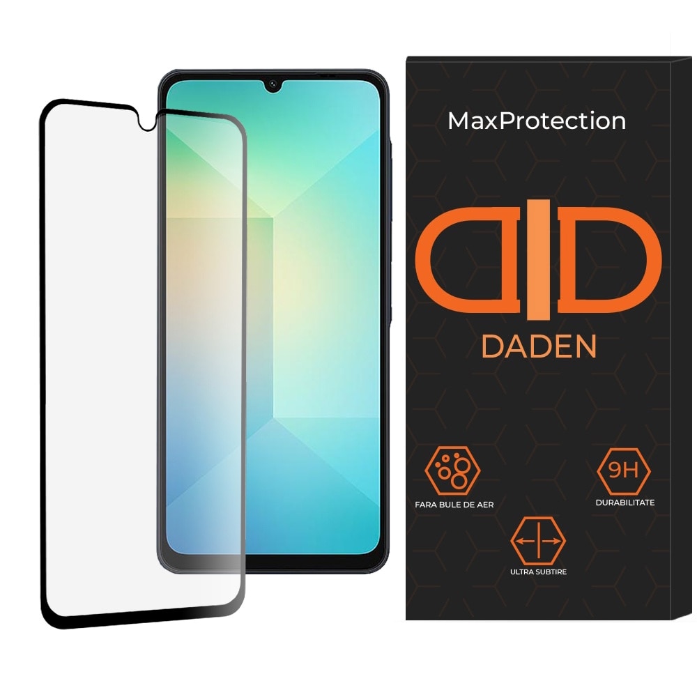 Folie Sticla pentru Samsung Galaxy A06 Daden MaxProtection, Full Cover, Protectie Profesionala, Ultra Rezistenta, Calitate Premium