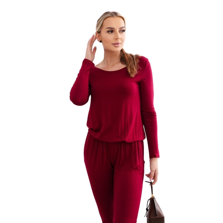 Дамски гащеризон, бордо, М, 95% вискоза, 5% еластан