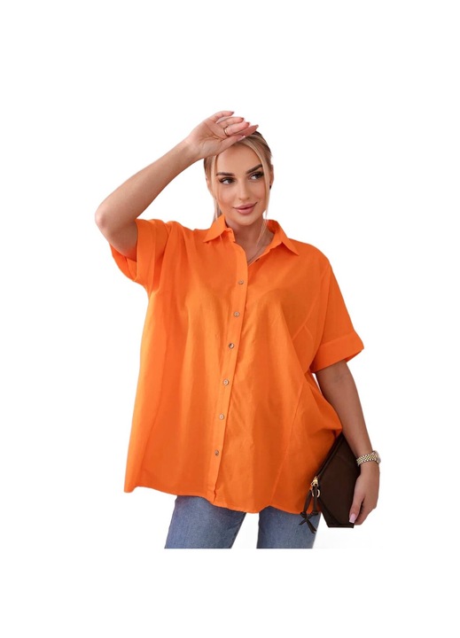 Rövid ujjú pamut ing, narancssárga, univerzális méretben