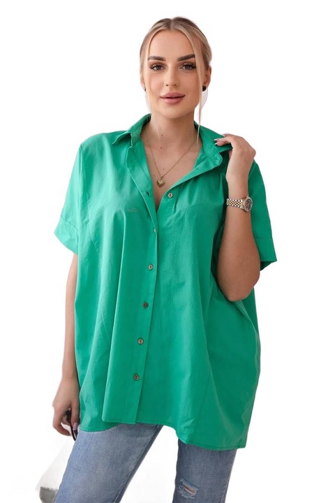 Rövid ujjú pamut ing, zöld, univerzális méretben