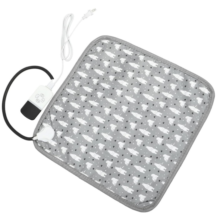 Електрическо одеяло за животни, AjieQaQ, 45x45см, 20W, водоустойчиво, сиво