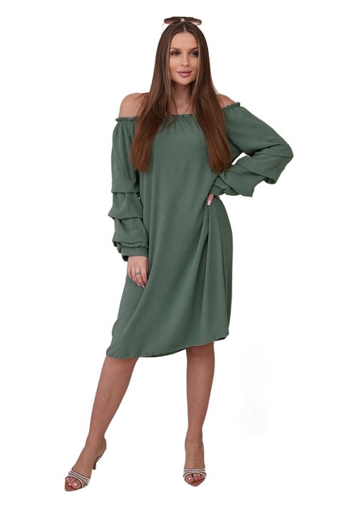 Hizpanka Wloski ruha, dekor ujjú, khaki, univerzális méretek