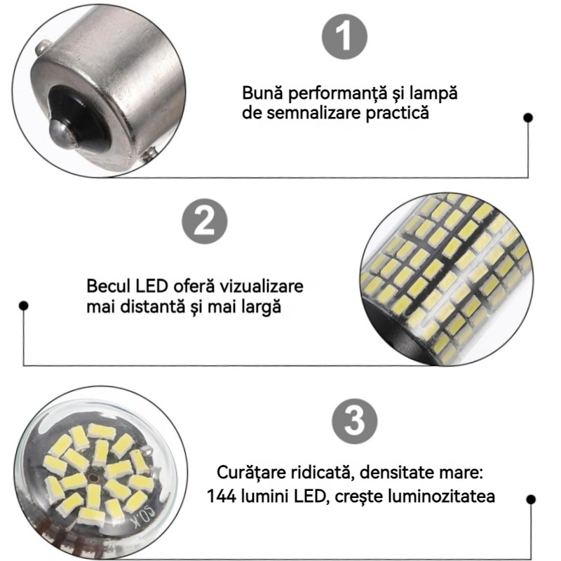 TABEN 1156 P21W LED 144 LED 3014 - 1000 Lumen 6000K Bianco Xenon Per Luci Retromarcia - 2 Pezzi
