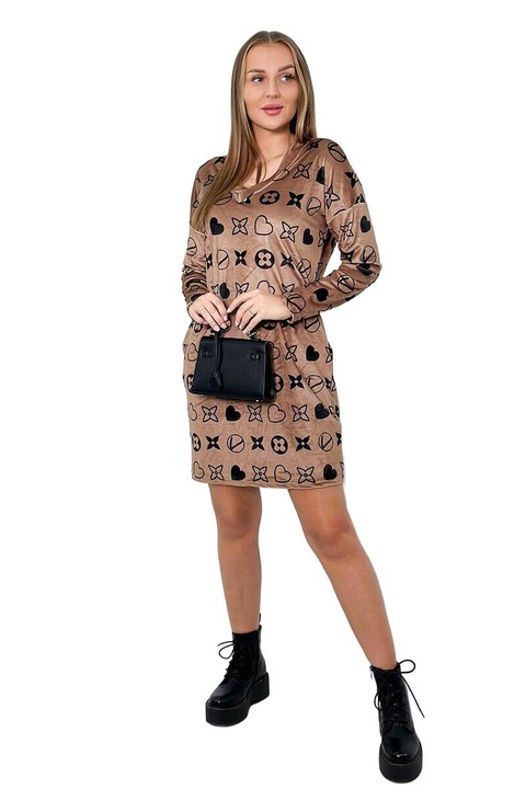 Кадифена рокля с декоративен десен камел с размери 55х90см универсална