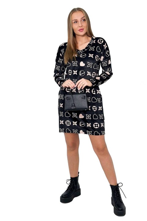 Рокля с декоративен десен черна с размери 55х90см универсална SML