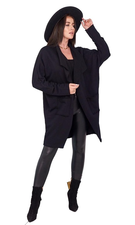 Cardigan dama cu buzunare, neagra, marime universala